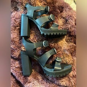 All saints size 39 platform leather heals